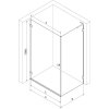 Mexen Lunar-B L výklopný sprchový kút ľavý 80 x 70 cm, číre sklo, grafitová, 832L-080-070-95-00-L