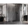 Mexen Lunar-B pravostranný výklopný sprchový kút 75 x 70 cm, číre sklo, grafitová, 832-075-070-95-00-P