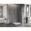 Mexen Lunar-B pravostranný výklopný sprchový kút 80 x 80 cm, číre sklo, brúsená oceľ, 832-080-080-97-00-P