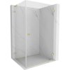 Mexen Lunar-B L pravý výklopný sprchový kút 75 x 70 cm, číre sklo, zlatá matná, 832L-075-070-55-00-P