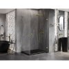Mexen Lunar-B L pravý výklopný sprchový kút 85 x 70 cm, číre sklo, zlatá matná, 832L-085-070-55-00-P