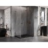 Mexen Lunar-B L výklopný sprchový kút pravý 75 x 70 cm, číre sklo, ružové zlato, 832L-075-070-60-00-P