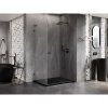Mexen Lunar-B L výklopný sprchový kút pravý 80 x 70 cm, číre sklo, brúsený grafit, 832L-080-070-66-00-P