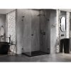 Mexen Lunar-B L pravý výklopný sprchový kút 100 x 80 cm, číre sklo, čierna matná, 832L-100-080-66-00-P