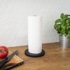Laveo Oslo, kovový stojan na papierové utierky 150x150x343 mm, čierna-hnedá, LAV-ELD_700A