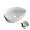 Laveo, asymetrické umývadlo na dosku 480x360x130 mm, biela lesklá, LAV-VUA_6248