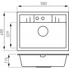 Novaservis Drezy - Granitový drez 580x480 mm, Grafitová lesklá, DRGM1/48/58HA