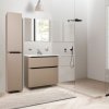 Mereo, Mereo Mailo, kúpeľňová skrinka 61 cm, čierne madlo, Multidecor, Betón Chicago tmavosivý, MER-CN590SBBCS2