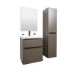Mereo, Mereo Mailo, kúpeľňová skrinka 61 cm, čierne madlo, Multidecor, Betón Chicago tmavosivý, MER-CN590SBBCS2