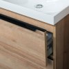 Mereo, Mereo Mailo, kúpeľňová skrinka 61 cm, čierne madlo, Multidecor, Betón Chicago tmavosivý, MER-CN590SBBCS2