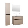 Mereo, Mereo Mailo, kúpeľňová skrinka 61 cm, čierne madlo, Multidecor, Betón Chicago tmavosivý, MER-CN590SBBCS2