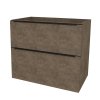 Mereo, Mereo Mailo, kúpeľňová skrinka 61 cm, čierne madlo, Multidecor, Betón Chicago tmavosivý, MER-CN590SBBCS2