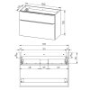 Mereo, Mereo Mailo, kúpeľňová skrinka 101 cm, čierne madlo, Multidecor, White Loft Pine, MER-CN592SBWLP1