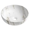 Sapho, RONDANE keramické umývadlo na dosku priemer 41cm, bianco carrara, AR435BC