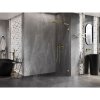 Mexen, Mexen Lunar L sprchová stena pravá 70 x 200 cm, priehľadná 8 mm, zlatý kartáč - 830L-070-000-55-00-P