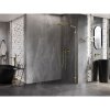 Mexen, Mexen Lunar L sprchová stena pravá 70 x 200 cm, priehľadná 8 mm, zlatý kartáč - 830L-070-000-55-00-P