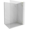Mexen, Mexen Lunar L sprchová stena pravá 70 x 200 cm, priehľadná 8 mm, zlatý kartáč - 830L-070-000-55-00-P