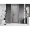 Mexen, Mexen Lunar pravé otočné sprchové dvere 85 cm, transparentné, brúsený nikel - 834-085-000-97-00-P