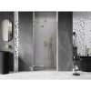 Mexen, Mexen Lunar L výklopné ľavé sprchové dvere 110 cm, transparentné, brúsené zlaté - 834L-110-000-55-00-L