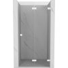 Mexen, Mexen Lunar-F pravé sklápacie sprchové dvere 60 cm, transparentné, biele - 836-060-000-20-00-P