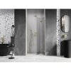 Mexen, Mexen Lunar-F pravé sklápacie sprchové dvere 80 cm, transparentné, brúsené zlaté - 836-080-000-55-00-P