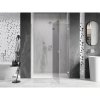 Mexen, Mexen Lunar L Otočné pravé sprchové dvere 130 cm, transparentné, brúsený nikel - 834L-130-000-97-00-P