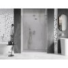 Mexen, Mexen Lunar L Otočné pravé sprchové dvere 130 cm, transparentné, brúsený nikel - 834L-130-000-97-00-P