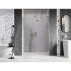 Mexen, Mexen Lunar L Otočné pravé sprchové dvere 130 cm, transparentné, brúsený nikel - 834L-130-000-97-00-P