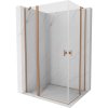 Mexen, Mexen Mist Duo výklopný sprchový kút 80 x 70 cm, transparentný, brúsená meď - 8A4-080-070-65-00