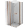 Mexen, Mexen Mist Duo výklopný sprchový kút 115 x 115 cm, transparentný, brúsená meď - 8A4-115-115-65-00