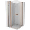 Mexen, Mexen Mist L Duo sklápací sprchový kút 115 x 115 cm, transparentný, brúsená meď - 8A4L-115-115-65-00