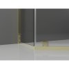 Mexen Exo, päťuholníkový výklopný sprchový kút 80 x 80 cm, číre sklo, zlatá, 812-080-080-50-00