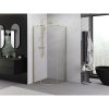 Mexen Exo, posuvný polkruhový sprchový kút 90 x 90 cm, číre sklo, zlatá, 8131-090-090-50-00