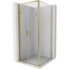 Mexen Exo, výklopný sprchový kút 70 x 70 cm, číre sklo, zlatá, 814-070-070-50-00