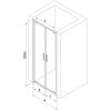 Mexen Exo, dvojité výklopné sprchové dvere 80 cm, číre sklo, zlatá, 8182-080-000-50-00