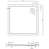 Mexen Flow Slim, štvorcová sprchová vanička 90 x 90 cm, biela lesklá, 46S109090