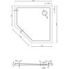 Mexen Flow Slim, päťuholníková sprchová vanička 80 x 80 cm, biela lesklá, 46P108080