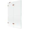 Mexen Lunar, 2-krídlová vaňová zástena ľavá 110 x 150 cm, číre sklo, medená matná, 897-110-100-65-00-L