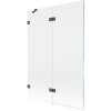 Mexen Lunar, 2-krídlová vaňová zástena ľavá 120 x 150 cm, číre sklo, grafitová, 897-120-100-66-00-L