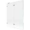Mexen Lunar, 2-krídlová vaňová zástena ľavá 130 x 150 cm, číre sklo, brúsená oceľ, 897-130-100-97-00-L