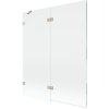 Mexen Lunar, 2-krídlová vaňová zástena ľavá 140 x 150 cm, číre sklo, brúsená oceľ, 897-140-100-97-00-L