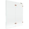 Mexen Lunar, 2-krídlová vaňová zástena pravá 140 x 150 cm, číre sklo, medená matná, 897-140-100-65-00-P