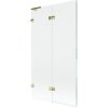 Mexen Lunar L, 2-krídlová vaňová zástena ľavá 100 x 150 cm, číre sklo, zlatá lesklá, 897L-100-100-50-00-L