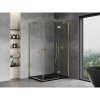 Mexen Mist-H Duo, 2-krídlový výklopný sprchový kút 75 x 80 cm, číre sklo, zlatý lesklý profil, 8A5-075L-080P-50-00