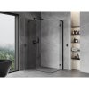 Mexen Mist-H L Duo, 2-krídlový sprchový kút 100 x 90 cm, číre sklo, čierny profil, 8A5L-100L-090P-70-00