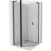 Mexen Mist L, päťuholníkový sprchový kút s krídlovými dverami, 80 x 80 cm, 8mm číre sklo, čierny profil, 8A8L-080-080-70-00