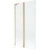 Mexen Mist L, 2-krídlová vaňová zástena 100 x 150 cm, číre sklo, zlatý matný profil, 8A9L-100-011-55-00