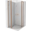 Mexen Mist L, štvrťkruhový sprchový kút s 2-krídlovými dverami, 100 x 100 cm, 8mm číre sklo, medený profil, 8A32L-100-100-65-00