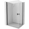 Mexen Mist-B Duo, 2-krídlový výklopný sprchový kút 95 x 75 cm, číre sklo, čierny profil, 8A2-095-075-70-00