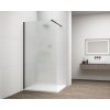 Erga Paris, sprchová zástena Walk-In 100x200 cm, 8mm sklo námraza, čierny profil, ERG-V02-PARIS-100x200-FR-BK